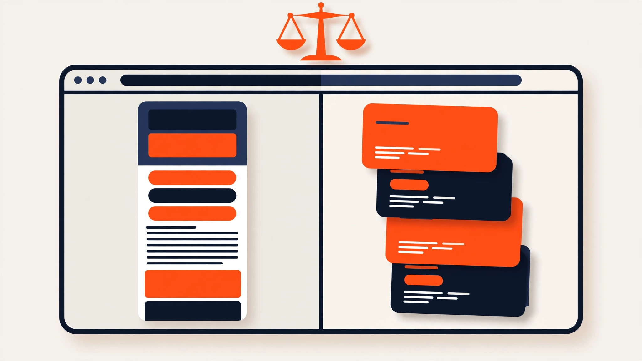 Illustration comparing a single landing page with a multi-page website