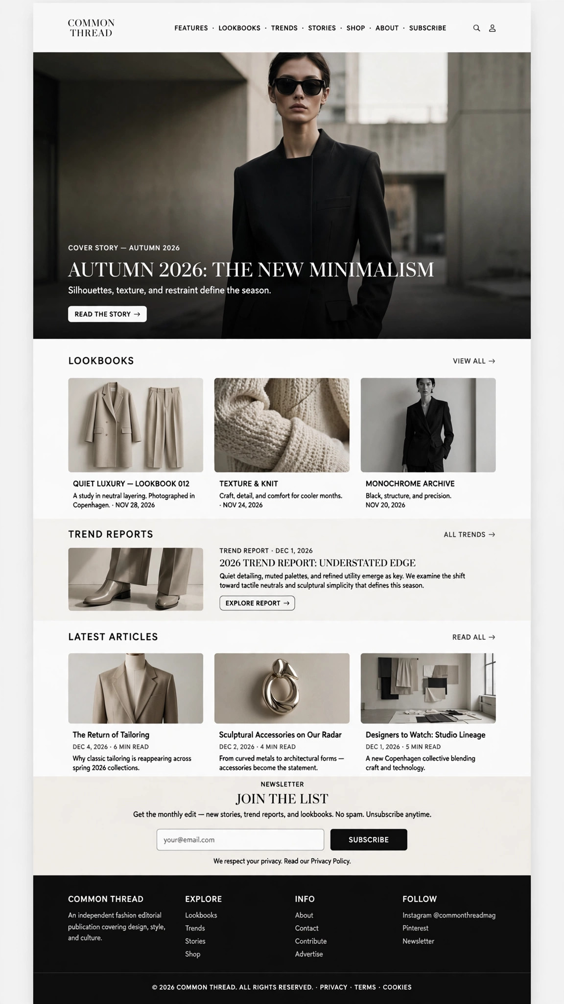 Fashion Editorial Blog - CMS website concept design