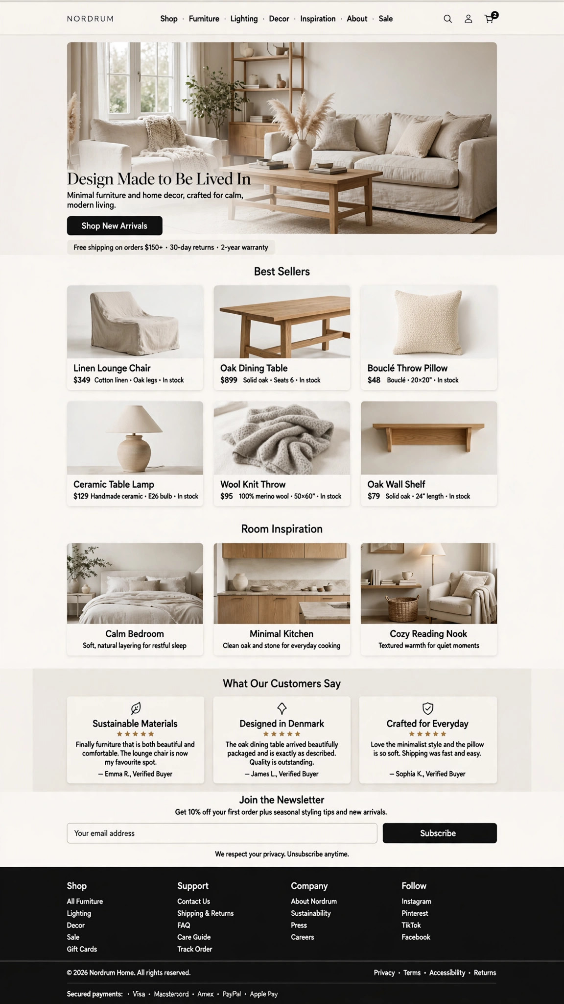 Home Decor Store - E-Commerce website concept design