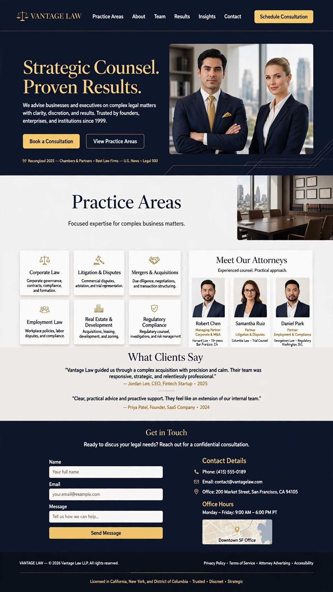 Corporate Law Firm Website - Informative website concept design